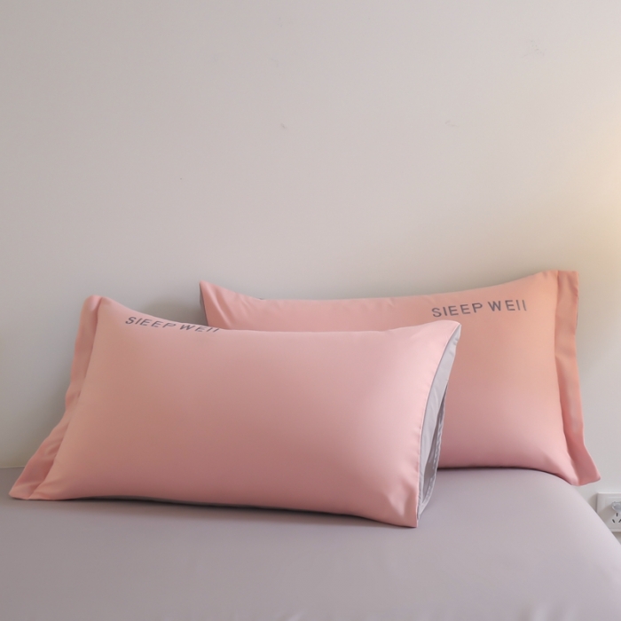 91家纺网 家纺一手货源 找家纺 啊雅家居纯色水洗磨毛亲肤绣花床单款床笠款四套件 奶粉加奶浅灰