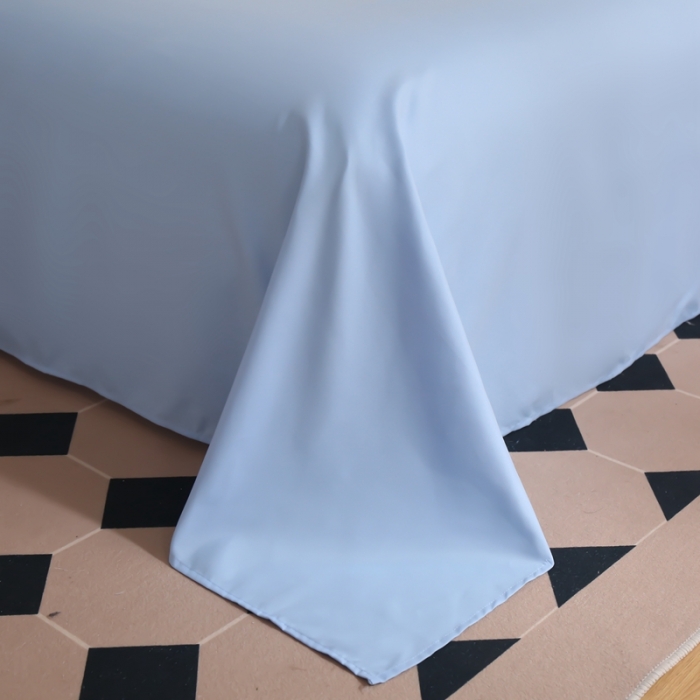 91家纺网 家纺一手货源 找家纺 啊雅家居2025新款纯色水洗磨毛亲肤绣花床单款床笠款四套件 奶天兰