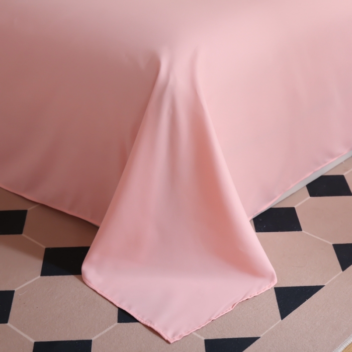 91家纺网 家纺一手货源 找家纺 啊雅家居2025新款纯色水洗磨毛亲肤绣花床单款床笠款四套件 奶紫加奶粉