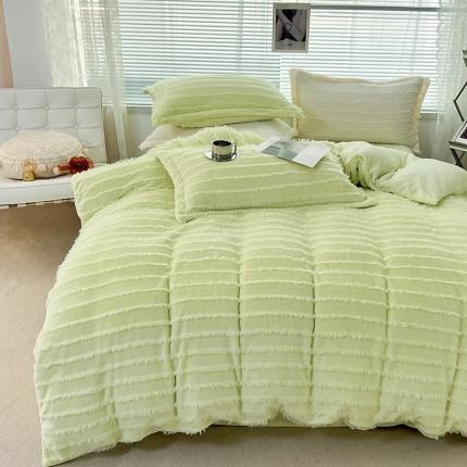 91家纺网 家纺一手货源 找家纺 （总）仟网汇新款直播供货加厚纯色公主风简约款流苏牛奶绒四件套