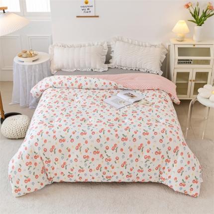 91家纺网 家纺一手货源 找家纺 （总）亚龙工厂店2023新款A类针织棉豆豆被 冬被