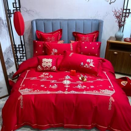 91家纺网 家纺一手货源 找家纺 （总）橘滋  2022秋冬新品全棉婚庆绣花系列