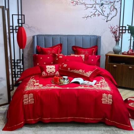 91家纺网 家纺一手货源 找家纺 （总）橘滋  2022秋冬新品全棉婚庆绣花系列