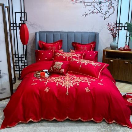 91家纺网 家纺一手货源 找家纺 （总）橘滋  2022秋冬新品全棉婚庆绣花系列