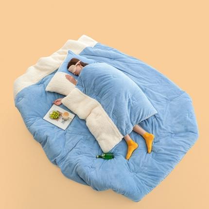 91家纺网 家纺一手货源 找家纺 莱宁 2022新款奶舒绒奶茶啵啵冬被春秋被加厚保暖学生绒冬被 海盐啵啵