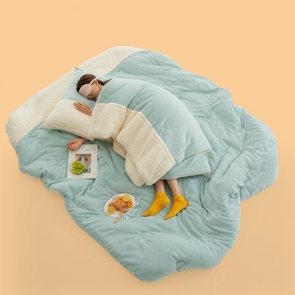 91家纺网 家纺一手货源 找家纺 莱宁 2022新款奶舒绒奶茶啵啵冬被春秋被加厚保暖学生绒冬被 抹茶啵啵