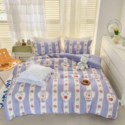 寐居 2022新款针织棉A类超柔保暖冬被 花田兔兔