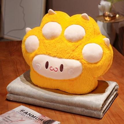 91家纺网 家纺一手货源 找家纺 (总) 仟亿莱 2022新款软萌猫爪三合一抱枕毯