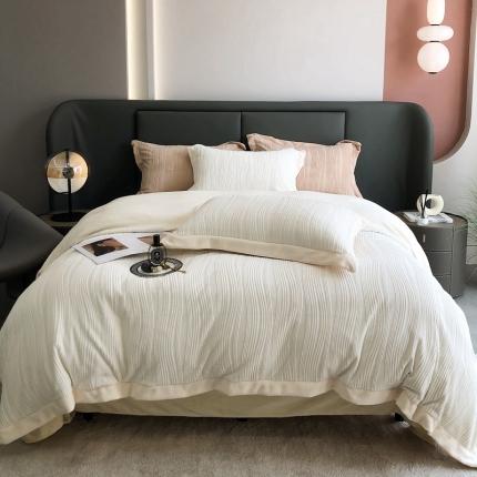 91家纺网 家纺一手货源 找家纺 （总）瑞雪 2025新款牛奶绒雕花四件套-唯美