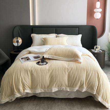 91家纺网 家纺一手货源 找家纺 （总）瑞雪 2025新款牛奶绒雕花四件套-唯美