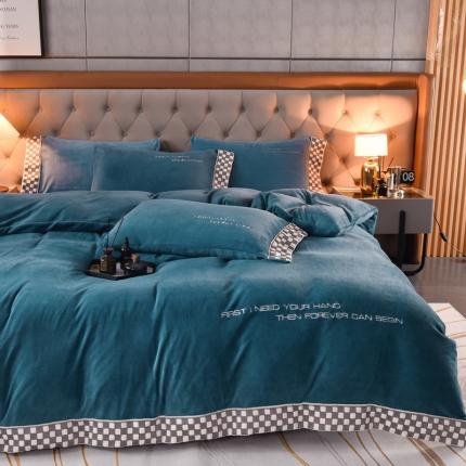 91家纺网 家纺一手货源 找家纺 （总）米奈 2024新款A类婴儿绒宽边四件套-贝利