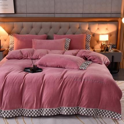 91家纺网 家纺一手货源 找家纺 （总）米奈 2024新款A类婴儿绒宽边四件套-贝利