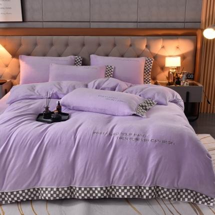 91家纺网 家纺一手货源 找家纺 （总）米奈 2024新款A类婴儿绒宽边四件套-贝利