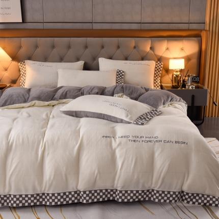 91家纺网 家纺一手货源 找家纺 （总）米奈 2024新款A类婴儿绒宽边四件套-贝利