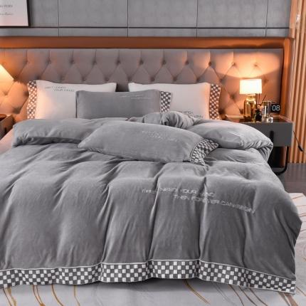 91家纺网 家纺一手货源 找家纺 （总）米奈 2024新款A类婴儿绒宽边四件套-贝利