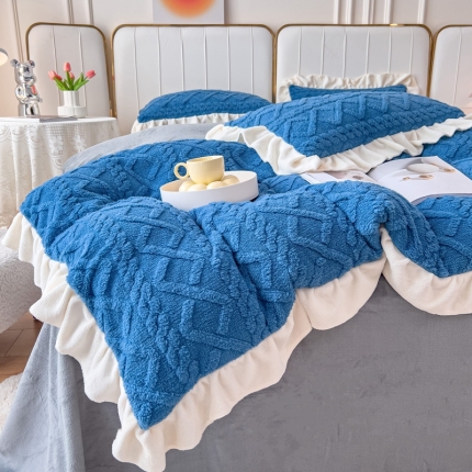 91家纺网 家纺一手货源 找家纺 （总）KA家纺 2025冬季新款大拼角牛奶绒塔芙绒四件套