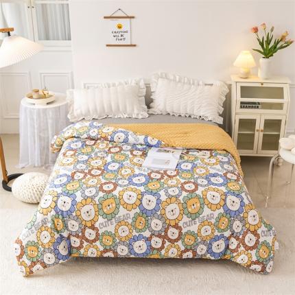 亚龙工厂店 2023新款A类针织棉豆豆被 太阳花