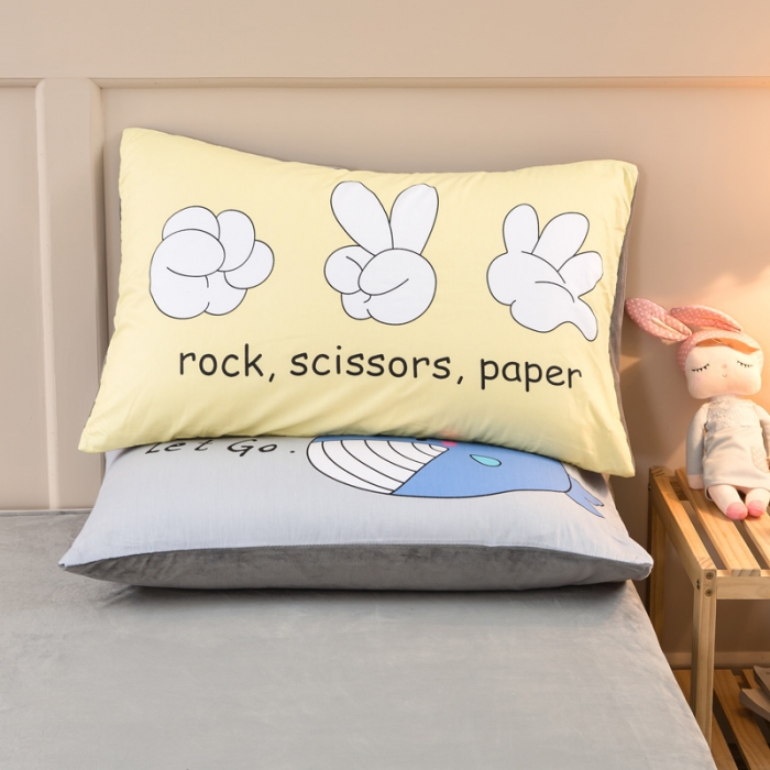 91家纺网 家纺一手货源 找家纺 涵宸2022新款A棉大B绒系列四件套 绒-欢乐玩伴