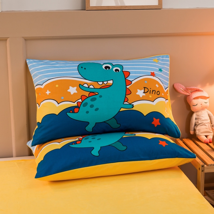 91家纺网 家纺一手货源 找家纺 涵宸2022新款A棉大B绒系列四件套 绒-恐龙游记