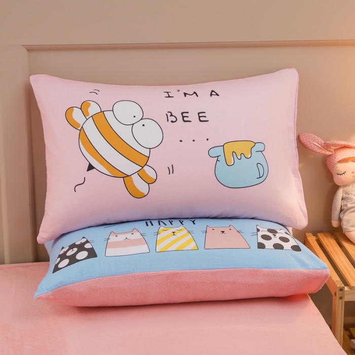 91家纺网 家纺一手货源 找家纺 涵宸2022新款A棉大B绒系列四件套 绒-萌萌小像