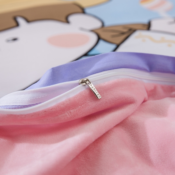 91家纺网 家纺一手货源 找家纺 涵宸2022新款A棉大B绒系列四件套 绒-童年乐趣