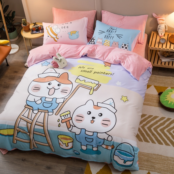 91家纺网 家纺一手货源 找家纺 涵宸2022新款A棉大B绒系列四件套 绒-油漆工