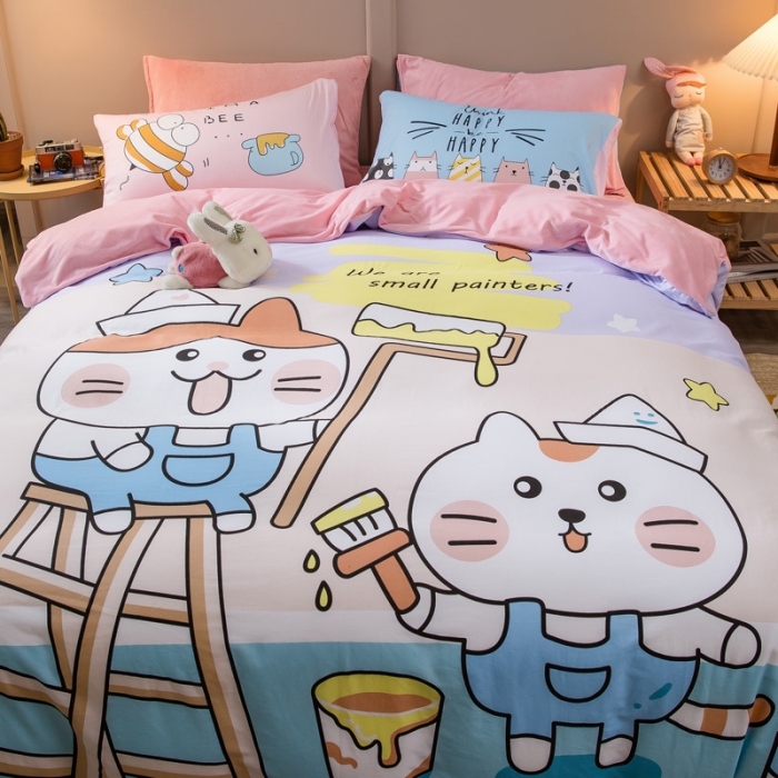 91家纺网 家纺一手货源 找家纺 涵宸2022新款A棉大B绒系列四件套 绒-油漆工