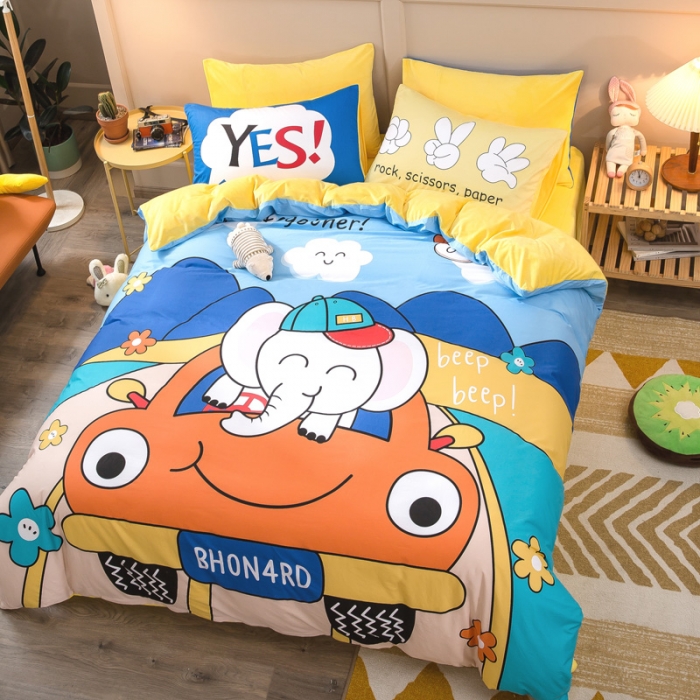 91家纺网 家纺一手货源 找家纺 涵宸2022新款A棉大B绒系列四件套 绒-象宝宝