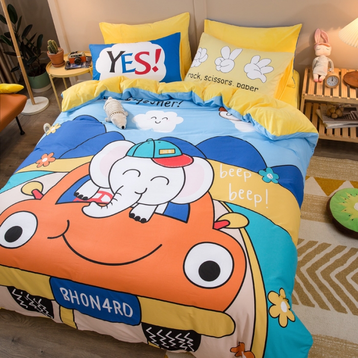 91家纺网 家纺一手货源 找家纺 涵宸2022新款A棉大B绒系列四件套 绒-象宝宝