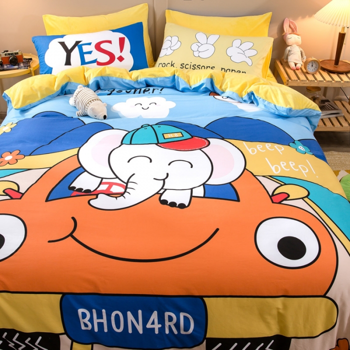 91家纺网 家纺一手货源 找家纺 涵宸2022新款A棉大B绒系列四件套 绒-象宝宝