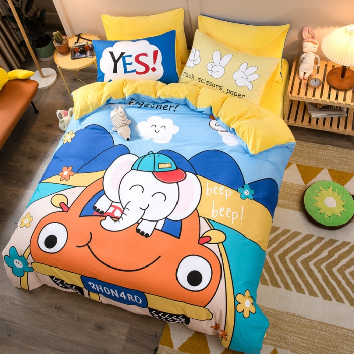 91家纺网 家纺一手货源 找家纺 涵宸2022新款A棉大B绒系列四件套 绒-象宝宝