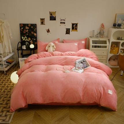 91家纺网 家纺一手货源 找家纺 （总）啊雅家居2025新款寒冬克星纯色双面绒牛奶绒简约四件套