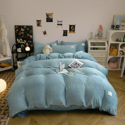 91家纺网 家纺一手货源 找家纺 （总）啊雅家居2025新款寒冬克星纯色双面绒牛奶绒简约四件套