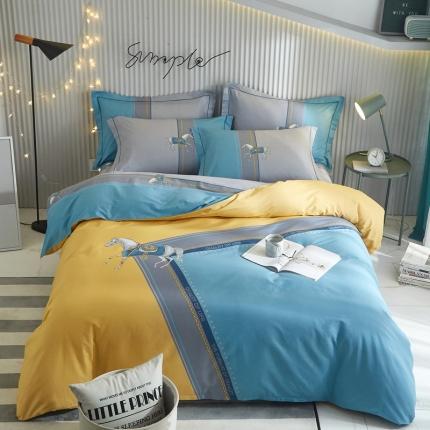 91家纺网 家纺一手货源 找家纺 （总）金纱玉纺 2022新款全棉13372大版印花四件套