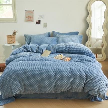 91家纺网 家纺一手货源 找家纺 晨曦 2022新款豆豆绒触摸安抚感四件套 有可能的夜晚