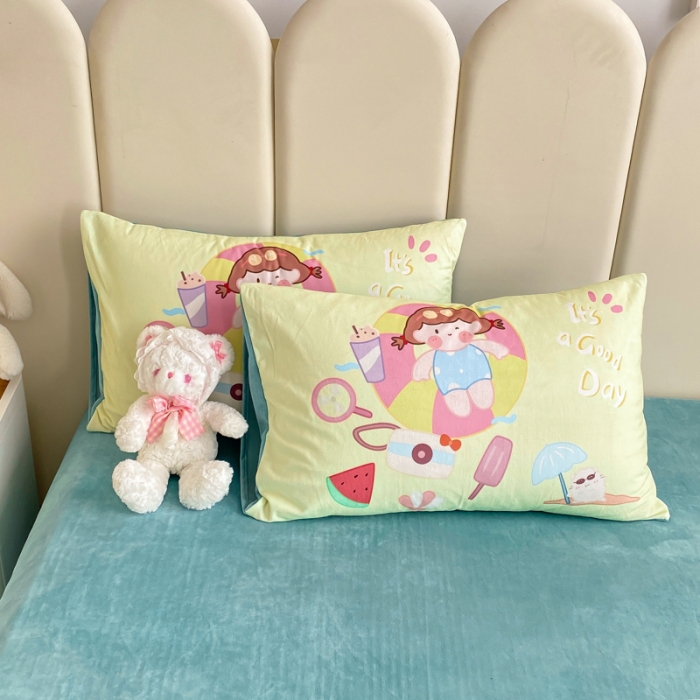 91家纺网 家纺一手货源 找家纺 博雅 2022新款婴儿绒大版印花系列四件套 等待