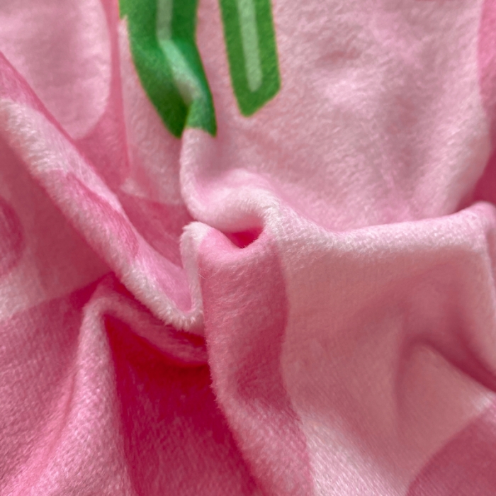 91家纺网 家纺一手货源 找家纺 博雅 2022新款婴儿绒大版印花系列四件套 哄哄我-绿