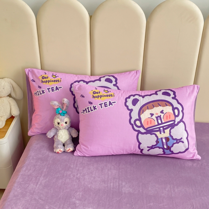 91家纺网 家纺一手货源 找家纺 博雅 2022新款婴儿绒大版印花系列四件套 暖宝宝