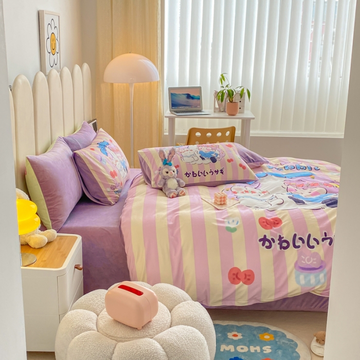 91家纺网 家纺一手货源 找家纺 博雅 2022新款婴儿绒大版印花系列四件套 悄悄话