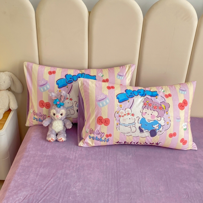 91家纺网 家纺一手货源 找家纺 博雅 2022新款婴儿绒大版印花系列四件套 悄悄话