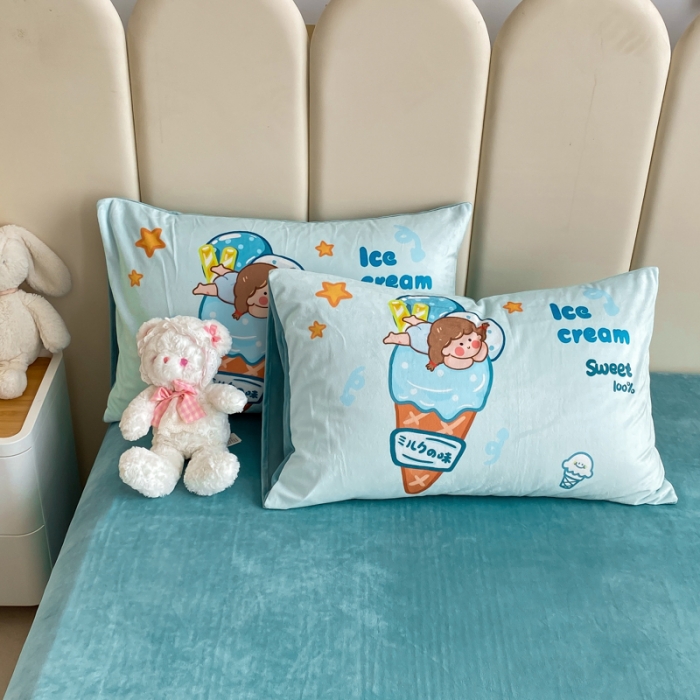 91家纺网 家纺一手货源 找家纺 博雅 2022新款婴儿绒大版印花系列四件套 相望