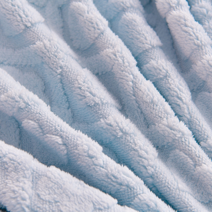 91家纺网 家纺一手货源 找家纺 澳梵 新款塔芙绒牛奶绒包边四件套-柔情慢漫 花意-婴儿蓝