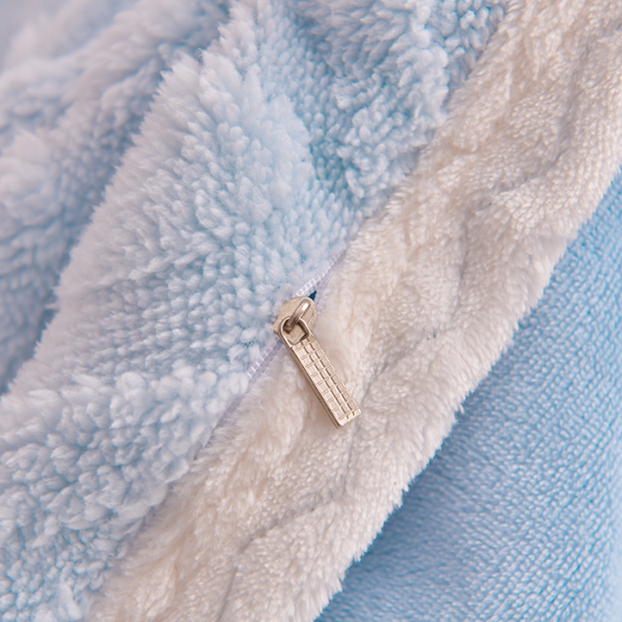 91家纺网 家纺一手货源 找家纺 澳梵 新款塔芙绒牛奶绒包边四件套-柔情慢漫 花意-婴儿蓝