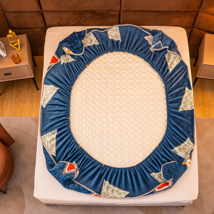 91家纺网 家纺一手货源 找家纺 美莱 2022年夹棉加厚牛奶绒床笠单件三件套直播爆款 奇妙爱恋-兰