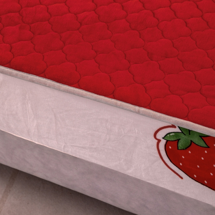 91家纺网 家纺一手货源 找家纺 美莱 2022年夹棉加厚牛奶绒床笠单件三件套直播爆款 甜莓