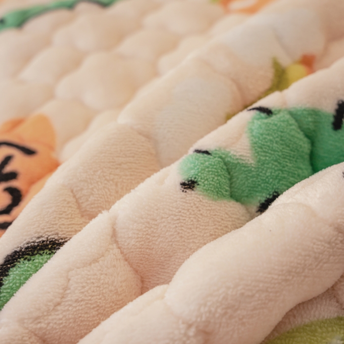 91家纺网 家纺一手货源 找家纺 美莱 2022年夹棉加厚牛奶绒床笠单件三件套直播爆款 小恐龙