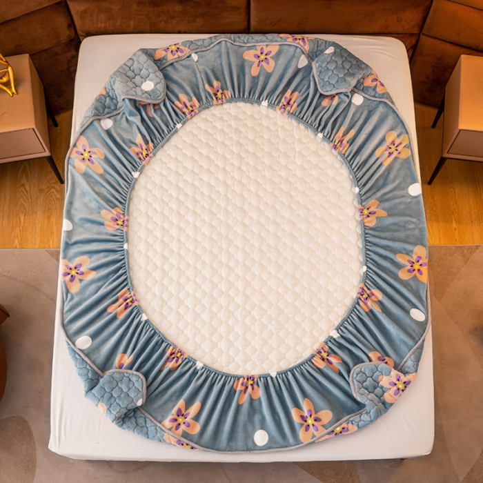 91家纺网 家纺一手货源 找家纺 美莱 2022年夹棉加厚牛奶绒床笠单件三件套直播爆款 星诚