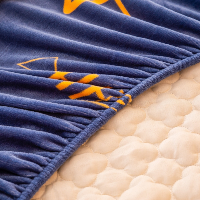 91家纺网 家纺一手货源 找家纺 美莱 2022年夹棉加厚牛奶绒床笠单件三件套直播爆款 鱼趣