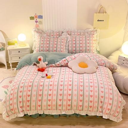 91家纺网 家纺一手货源 找家纺 （总）绒兔兔 2022新款印花牛奶绒四件套提供买家秀