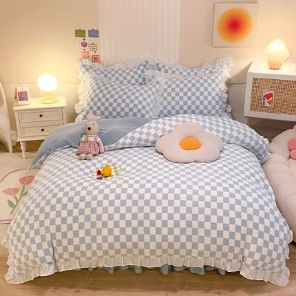 91家纺网 家纺一手货源 找家纺 （总）绒兔兔 2022新款印花牛奶绒四件套提供买家秀